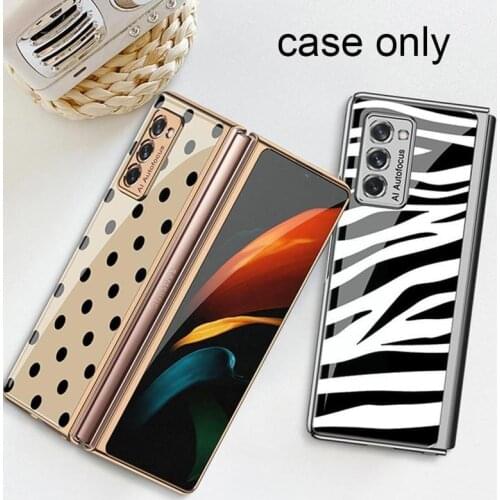 Luxury Rainbow Plating Frame Tempered Glass Case Cover Galaxy Z For Samsung Cases 5G Case Prective Fold