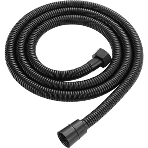 1.5M (59 Inch) Stainless Steel Replacement Shower Hose Anti-Kink With 2 Washers - Black
