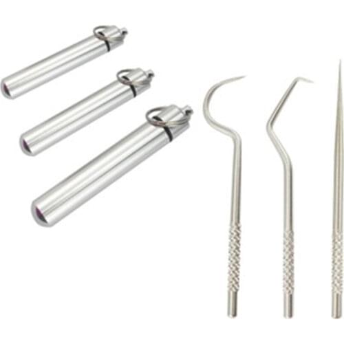 Titanium Outdoor Edc Portable Multifunctional Toothpick Bottle Fruit Fork Camping Tool Toothpick Tube Stronger Than Dental Floss