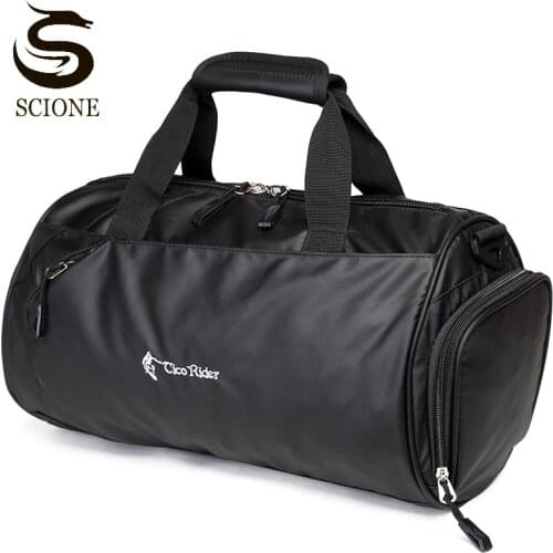 Unisex Travel Bags Large Capacity Sports Gym Bag With Shoes Pockets High Quality Nylon Shoulder Bag Solid Fitness Handbag XA206M
