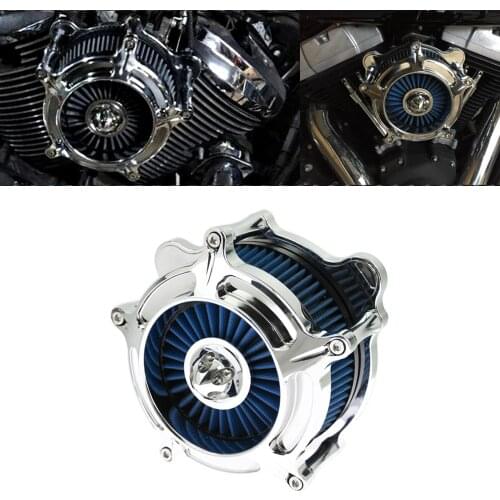 Chrome Air Cleaner Blue Intake Filter For Harley XL Sportster 2004-2019 Touring Street Road Glide 2000-2019 Softail Dyna FXDLS