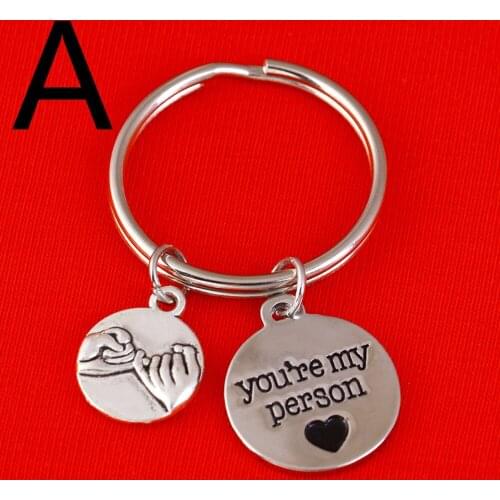 You Are My Person And Promise Charm keychain Valentines Day Best Friend Family Gift