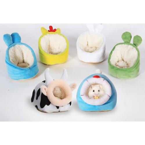Winter Warm Pet Cartoon sofa bed Cage for Hamster Accessories guinea pig Bed House Small Animal Nest For Rodent/Guinea Pig