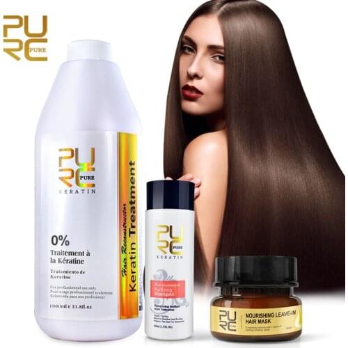 FORMALDEHYDE Free 0% Keratin Treatment Smooth and Straighten Hair Regenerate Remove Odor Mask Care
