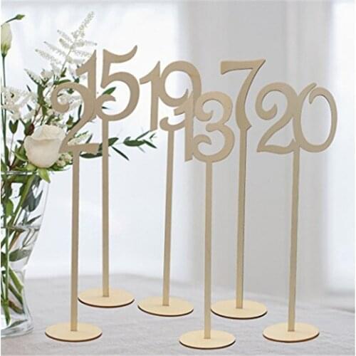 10pcs/pack Hot Style Wooden Wedding Supplies Wedding Place Holder Table Number Figure Card Digital Seat Decoration