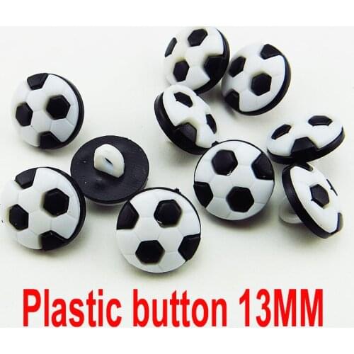 100PCS 13MM white black football Dyed Plastic buttons coat boots sewing clothes accessory P-177