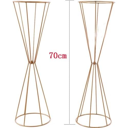 2pcs Wedding Road Lead Flower Stand Metal Candlestick Stand Wedding Centerpiece Event Party Decoration for Table T- Stand Decor
