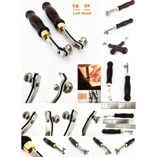 2pcs Leather Craft Press Concave Groove Line Edge Side Creaser Edger Decorate Tool Knife Cutter Punch Chisel Edger Groover Awl