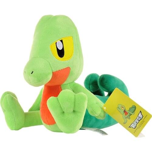 30CM Creative Cartoon Pokemon Green Treecko Plush Soft Pillow Japanese Elf Cute Stuffed Dolls Toys Kids Gifts