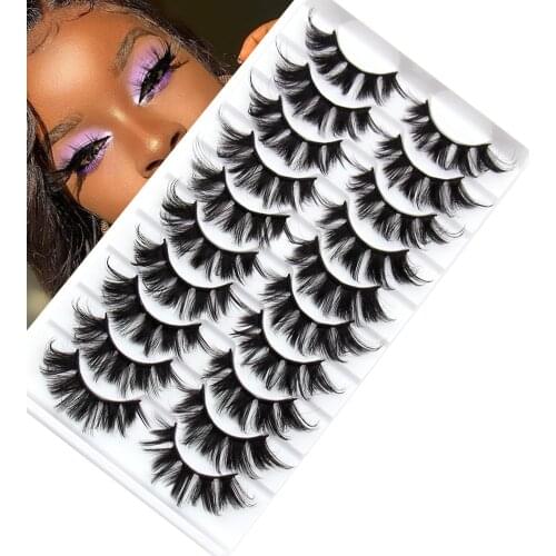 3D Faux Mink Lashes 10pairs natural false eyelashes fake lashes long makeup 3d mink lashes eyelash extension Makeup for beauty