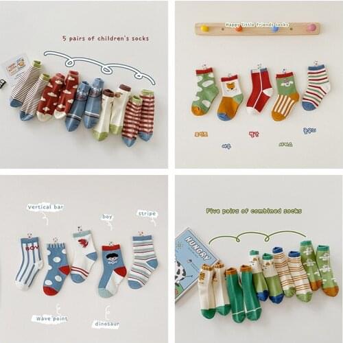 5 Pairs/lot Baby Socks Autumn Winter Warm Cotton Kids Socks Girls Cartoon Animal Boys Infant Socks Baby Clothes Accessories