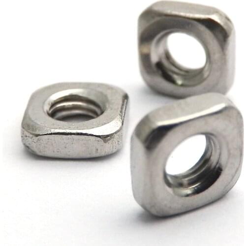 50pcs/lot DIN 562 Square Thin Nut M3 M4 M5 M6 M8 A2 Stainless Steel Square Thin Nuts