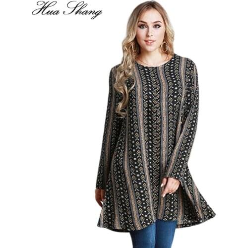 Autumn Winter 5XL 6XL 7XL Plus Size Long Blouses Women Long Sleeve Retro Striped Floral Print Vintage Blouse Female Tunic Tops