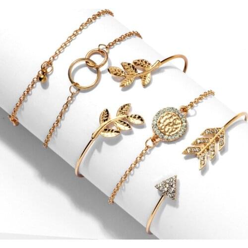 Hot New Fashion Adjustable Crystal Rose Gold Cuff Opening Bracelets For Women Charm simple Jewelry friendship bracelets Gifts