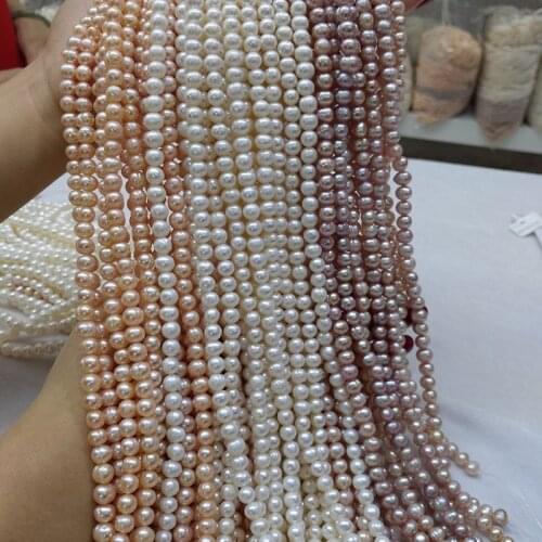 Natural Freshwater Pearl Beads High Quality 36cm Punch Loose Beads for DIY Women Necklace Bracelet Jewelry Making 3 Color