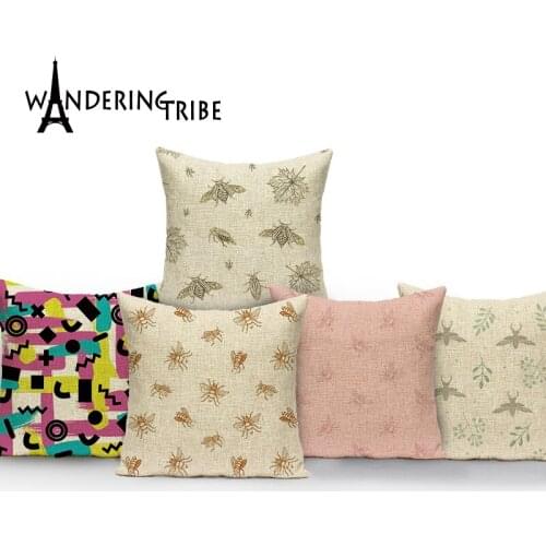 Flying Insect Animal Print Pattern Pillow Cases For Bed Cushion Covers Sofa Nordic Home Decoration Decorative Pillows Cojines