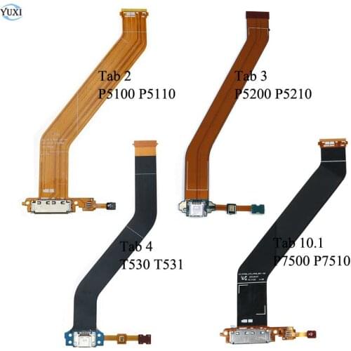 For Samsung Galaxy Tab 2 3 4 10.1 P5100 P5110 P5210 P5200 P7500 T530 Charger Charging Port Flex Cable USB Dock Connector + Mic