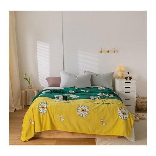 150x200cm warm yellow pineapple printing fleece blanket for sofa soft throw bedspread blanket cover on the bed LREA40
