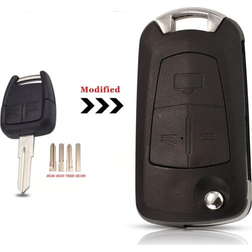 Jingyuqin 10pcs For Opel Vauxhall Astra Corsa Vectra Zafira 3 Buttons Replacement Modified Folding Remote Car Key Shell Case
