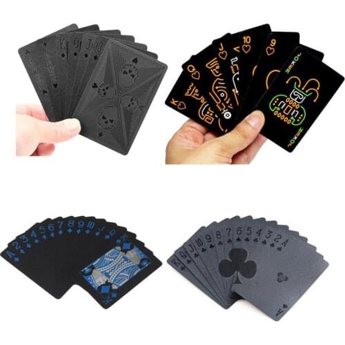 Creative Poker Plastic Waterproof Playing Cards For Magic Party Gift Black Table Game Gift Travel Durable Poker Table Games