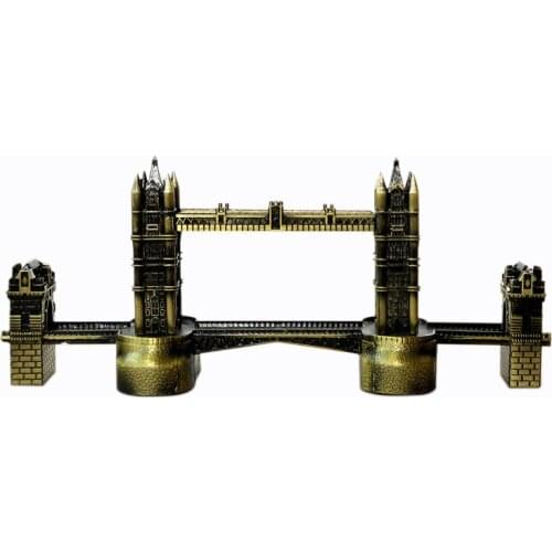 Retro London Tower Bridge Metal crafts model European Decoration Living Room Decorations Bookcase display Leaning Tower of Pisa