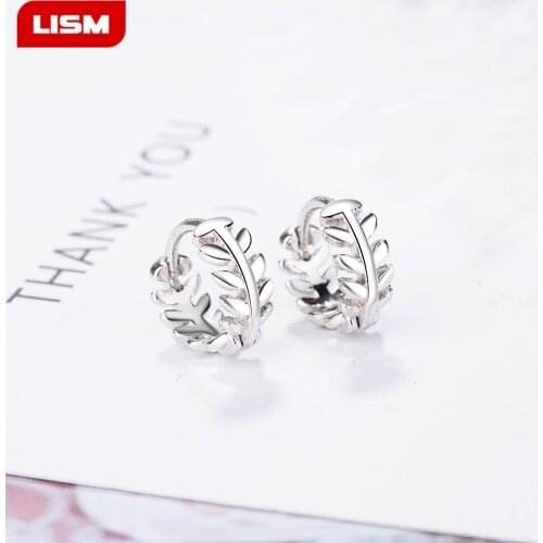 Fashion Leaf Ear Buckle Temperament Personality Silver Plated Jewelry Simple Design Earring