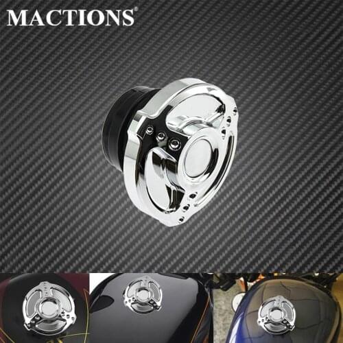 Motorcycle Chrome Fuel Gas Oil Tank Cover Cap CNC Aluminum For Harley Sportster XL883 XL1200 48 Dyna Touring Softail Road King