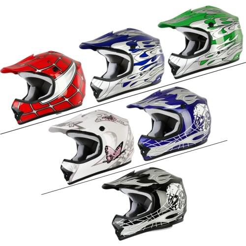 DOT Motorcycle Children Youth Kids Helmet Motocross Full Face Offroad Dirt Bike ATV Goggles Gloves Helmets Casque