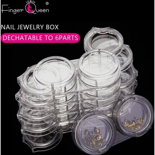 Manicure Storage Box 6 Layers Exquisite Transparent Zircon Box Removable Nail Accessories Tools