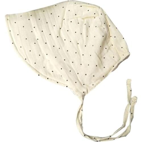 New Dot Cotton Baby Hat Summer Vintage Infant Bonnet Hat for Girls Adjustable Baby Hat 0-2 Years