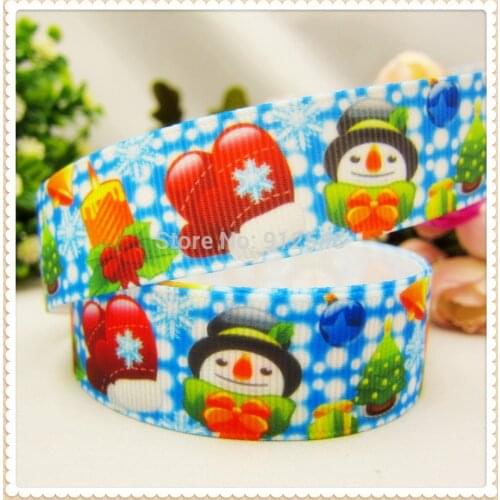 MD61723, 22mm Christmas series Printed grosgrain ribbon, DIY handmade materials, headwear accessories, wedding gift wrap