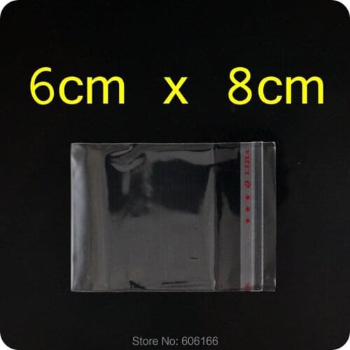Wholesale 1000pcs/lot 6*8 cm Clear Self Adhesive Seal Poly OPP Bag Plastic Packaging Bags