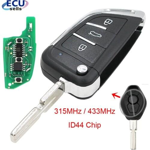 Flip Modified Remote Key for BMW 1/3/5/7 Series X3 X5 Z3 Z4 Keyless Entry for EWS System 315MHz Or 433MHz ID44 HU58