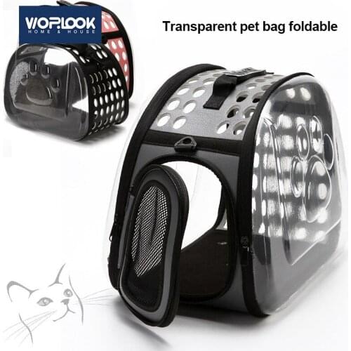 Portable Transparent Pet Carrier Cat Carrying Outdoor Soft Bags Four-sided Breathable Sling Foldable Shoulder Cat Dog Bag