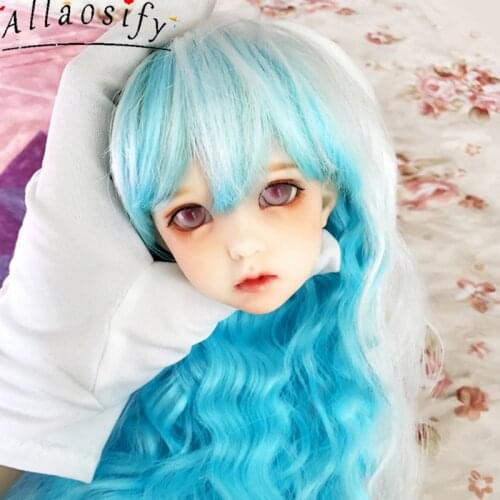 Allaosify Bjd Doll 1／3 1／4 1／6 1/8 Two-Color Top And Bottom High Temperature WireSplicing Multi-Color Optional Wig