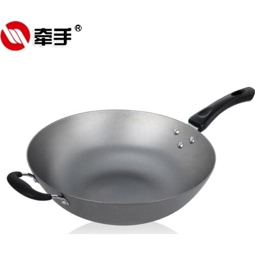 Hand-in wok iron coating frying pan cast iron pot casting wok electromagnetic furnace general