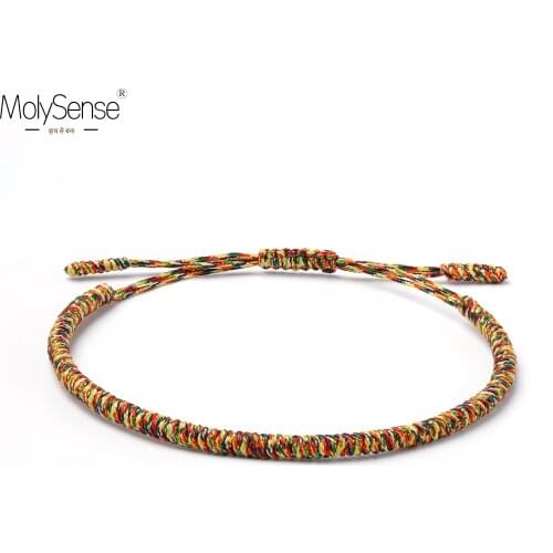MolySense Tibetan Buddhist Love Lucky Charm Tibetan Bracelets & Bangles For Women Men Handmade Knots Multi Rope Budda Bracelet