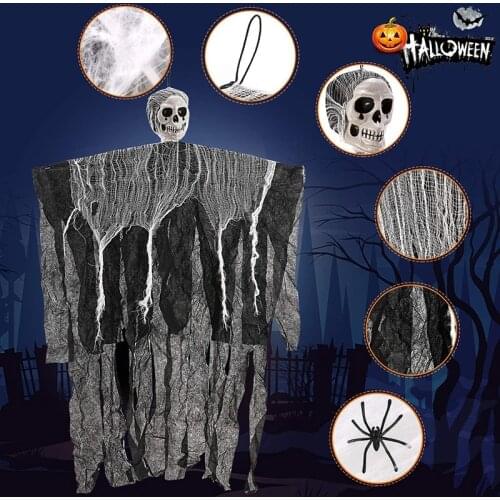 Halloween Decoration Hanging Ghost Scene Arrangement Skull Head Hanging Ghost Ornaments Haunted House Doll Set