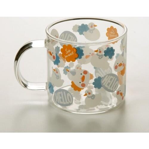 High Borosilicate Glass Garden Animal Water Cup Salad Bowl Student Office Home Glass Kawaii Gift Travel Couple Models New 2021