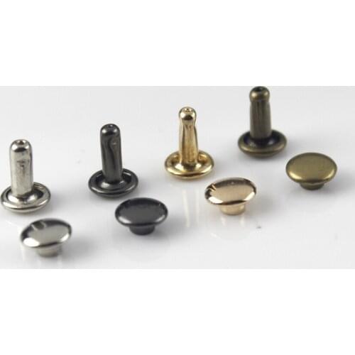 6/8mm 100sets Metal Double Cap Rivets Studs Round Rivet for Leather Craft Bag Belt Clothing Garment Shoes Pet Collar Decor