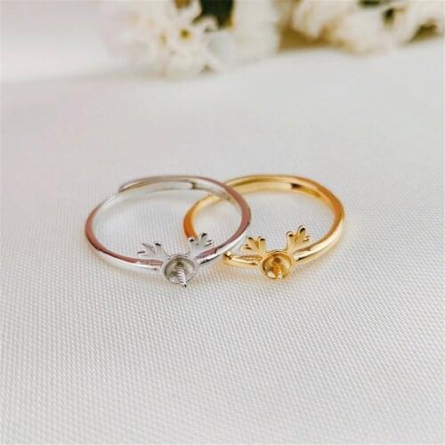 Wholesale Classic 925 Silver Ring Accessories Settings Adjustable Blank Pearl Ring Setting Base For Women Diy Jewelry Making