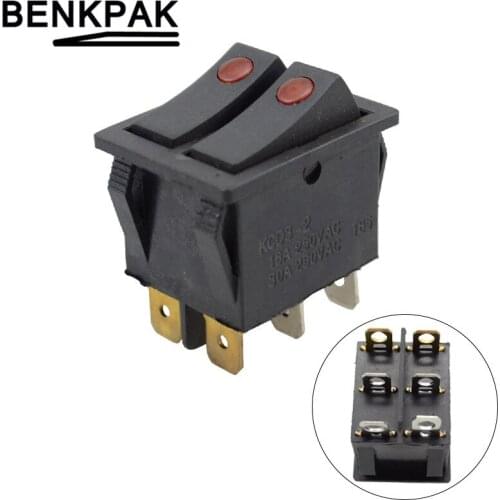 1pcs Throw Rocker Switch,illuminated boat switch 6pins