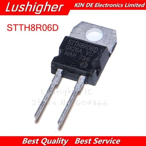 10pcs STTH8R06D TO220-2 STTH8R06 TO220 600V 8A New Original
