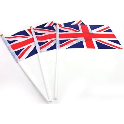 100pcs 14*21cm England Hand Wave Flags Handmade Uk National Flag Home Decoration Party Supplies Drop Shipping Wholesal