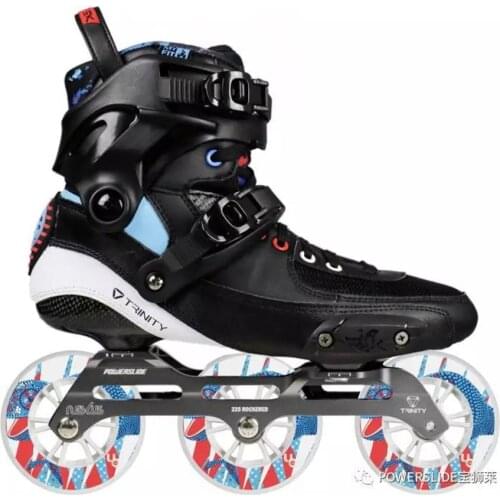 2019 Original Powerslide TAU TRINITY 3*84/90mm Carbon Fiber Speed Inline Skates Adult Roller Skating Shoes Free Skating Patines