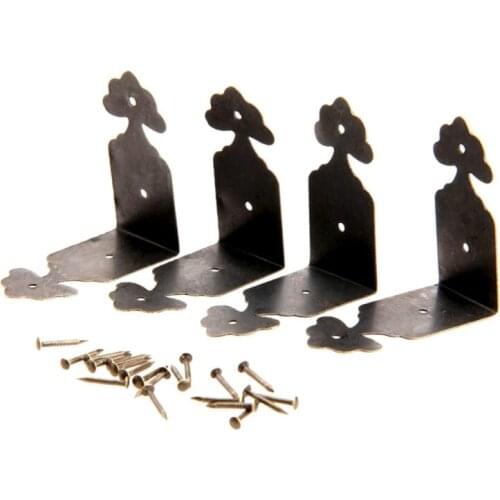 4pcs Decorative Corner Bracket Furniture Wood Box Feet Furniture Corner Protector Decorative Corbel Furniture Fittings 39 x 18m