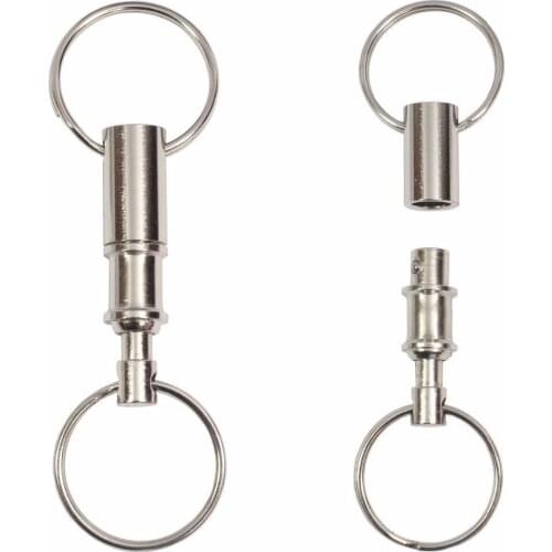 5Pcs/lot Detachable Quick Release Keychains Pull Apart Car Key Rings Snap Key Chains Lock Holder Organizer with 2 Split Rings