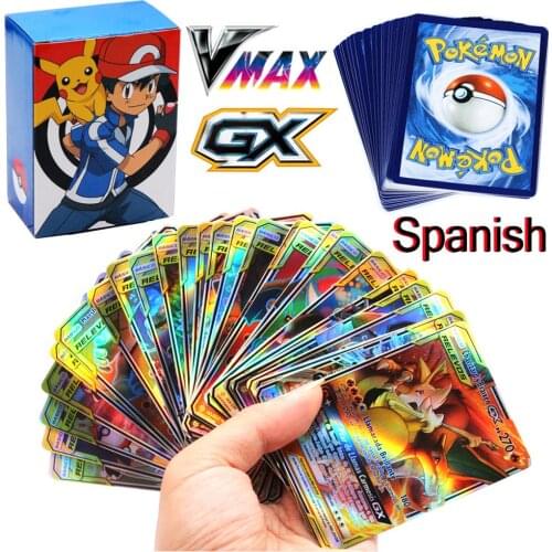 50-200Pcs All Pokemon Cards In Spanish TAG TEAM GX VMAX Trainer Energy Holographic Playing Cards Game Espaol Children Toys