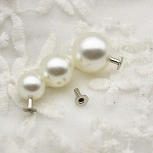 50pcs 10/12/14mm Pearls Rivets Studs Fashion Decoration Stylish Ornament for DIY Leather Crafts Decorating Bag Shoes Clothes