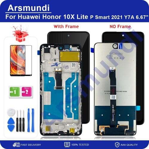 6.67" Original For Huawei Honor 10X Lite / Y7A LCD Display Touch Screen For Honor X10 Lite DNN-LX9 For Huawei P Smart 2021